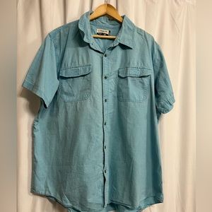 Magellan Shirt Mens 2XL XXL Blue Short Sleeve MagShield Loose Fit Adventure Gear
